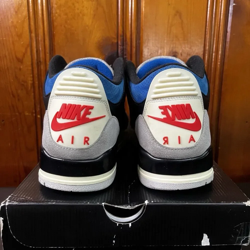 Air Jordan 3 Retro OG Rare Air Size 9.5 Men (IB898967-004) Black / Red / Blue